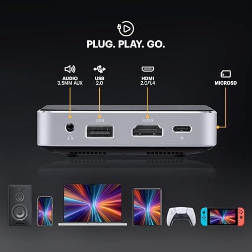 Kodak Ultra Mini Rechargeable Pocket Projector – DLP Pico Black Projector 100” Display, HDMI/USB/Micro SD, Built-in Speaker & Carrying Case 4