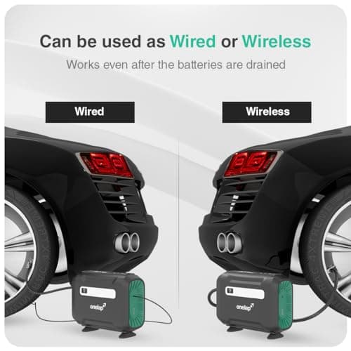 Onelap Quikflate Plus™ - Wired + Wireless (Real 7800 mAh Battery) SuperFast Digital Tyre Inflator with inbuilt Pressure Gauge for Cars, SUV, Bikes, Cycle, Balls, Balloons 4