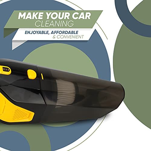 GoMechanic Car Vacuum Cleaner - Portable 2 in 1 Wet & Dry Cleaner for Car with High Suction Power 6000PA - Multipurpose 12V Power Corded with Nozzle Straw & HEPA Filter (Neutron 6000, Black & Yellow) 5
