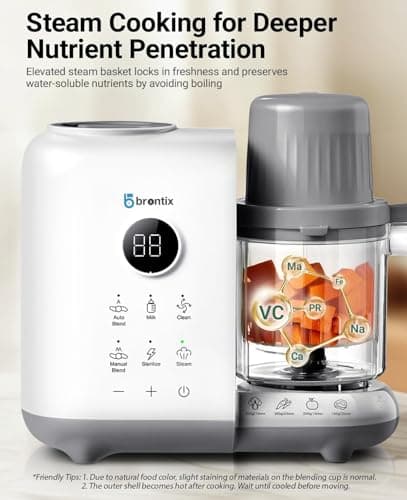 SOFTIES S2 Baby Food Processor – Steamer Blender & Puree Maker, 6-in-1 | Steam Blend Auto Manual Modes | Self-Cleaning Sterilizer Milk Warmer | Stainless Steel Steaming Basket, BPA-Free 5