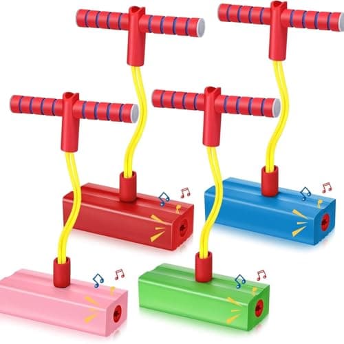 WireScorts Training Foam Pogo Stick | Bungee Jumper Balance Game with Squeaky Sounds | Indoor & Outdoor Play – Durable Foam Base, Squeaky Sounds – Gifts for 3-12 Year Old Boys Girls - Multi Color 2