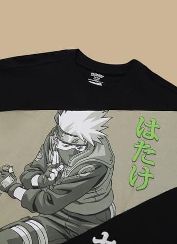Kidsville Official Naruto Graphic Printed Oversized Fit Cotton Tshirt for Boys ASH Grey/Black 4