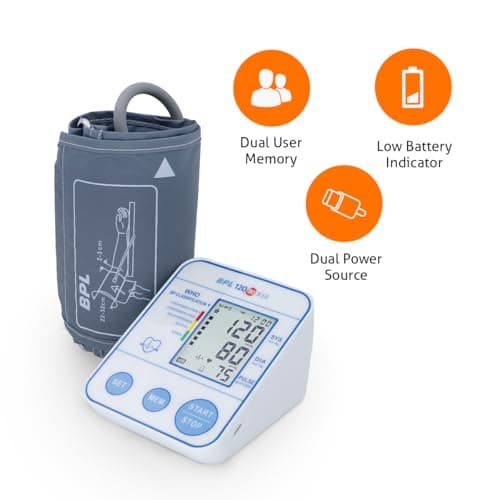 BPL Medical Technologies B18 Digital Blood Pressure Monitor with C-Type USB, LCD Display|BP Apparatus for Home|Hypertension & Managing Heart Health Device - White 4