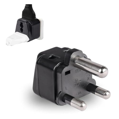 Orei India to South Africa, Botswana, Namibia & More (Type M) Travel USB Adapter Plug - 2 in 1 - Ce Certified - Rohs Compliant - Black Color (Db10L-Blk)