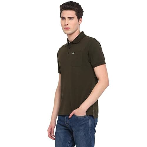 AMERICAN CREW Polo T-Shirt for Men with Pocket with No.3 Applique (AC274-L_Olive) 4