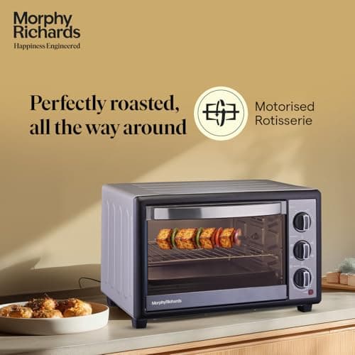 Morphy Richards 30RC Manual Otg Oven For Kitchen 1500W | 30 Litre Oven Toaster Griller | Convection Fan & Rotisserie Function | Temperature Control | 2-Yr Warranty By Brand, clear 5