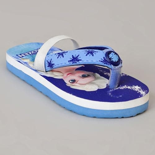 Kidsville Official Frozen Elsa Printed Blue Kids Girls Flip-Flop | Soft, Non-Slip, Indoor, Outdoor, House Slipper, Comfortable & Durable Footwear for Children 3