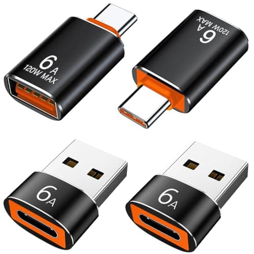 Verilux® 2Pcs USB A 3.0 Female to Type C Male OTG Adapter, 2Pcs Type C Female to USB Male Adapter for Data Transfer & Charging Compatible with iPhone 17/16/15, Galaxy S25/S24, Tablet, Laptop