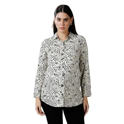 MomToBe Women's Rayon Maternity Shirt/Pregnancy Shirt/Maternity Shirt Top for Women/Western Shirt for Office wear and Post Pregnancy (Beige ; X-Large)