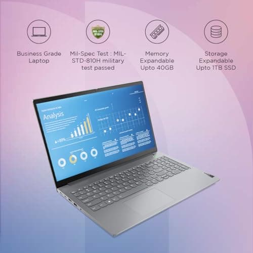 Lenovo ThinkBook 15 Intel 12th Gen Core i5 15.6" (39.62cm) FHD 250 Nits Antiglare Thin and Light Laptop (16GB/1TB SSD/Win 11 Home/Office 2021/Backlit Keyboard/Mineral Grey/1.7 Kg), 21DJA0D9IH 2