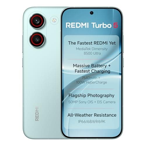 REDMI Turbo 5 (12GB + 256GB) Nitro Blue | Dimensity 8500 Ultra | Mega 7540mAh Battery | 100W HyperCharge | Compact 16.75cm(6.59) 120Hz AMOLED Screen | 50MP Sony OIS Camera | Upto 60% Assured Buyback
