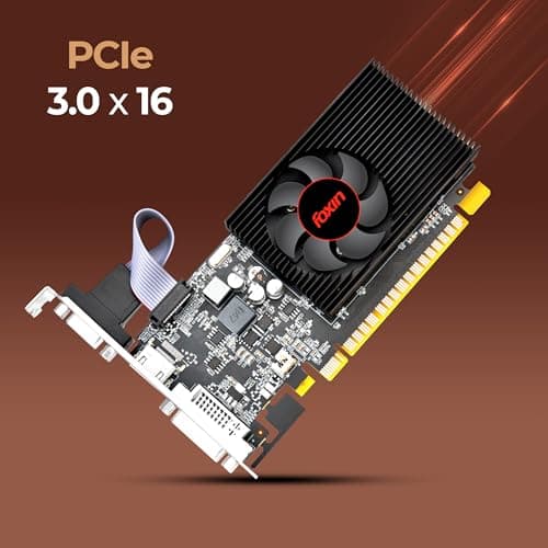 Foxin GT 740 Graphics Card 4GB DDR3 128-Bit | PCIe 3.0 Desktop GPU with HDMI DVI VGA Output | Heatsink Cooling Fan | High Efficiency Gaming Graphics Card (Black) 3