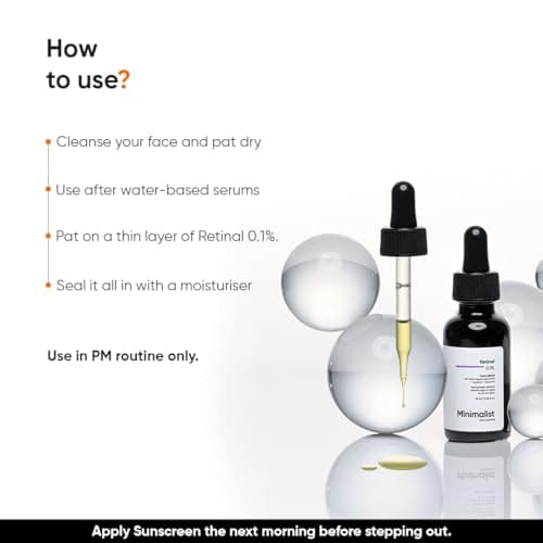 Minimalist Retinal 0.1% Face Serum | Reduces Fine Lines & Wrinkles | Enriched with Bakuchiol & Squalane | Anti-Aging & Hydrating Formula | For All Skin Types | 20 ml 6