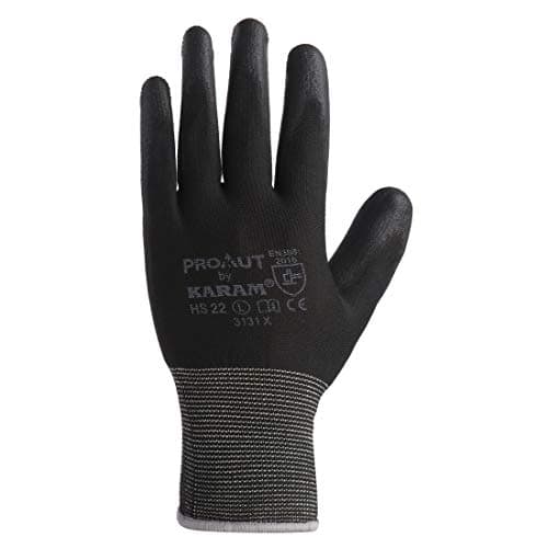 Karam HS22 Safety Gloves for Mechanical Hazards | Safety Work Gloves with Black Liner with Black PU Coating | Multipurpose Use | Cut Resistant | Abrasion, Tear & Puncture Resistant | Size-XL 3