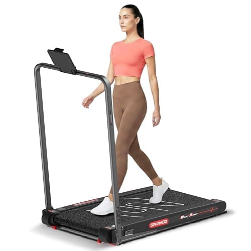 Sparnod Fitness WalkyShaky Plus Treadmill for Home Use – 3HP Motor, 3-6 km/h, Foldable, LED Display, 4 Vibration Modes, 900x390mm Running Surface, Remote Control & Phone/Tablet Holder 120kg Capacity