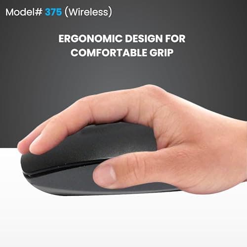 ProDot WM-375 Plug & Play Ergonomic Wireless Mouse I Adjustable DPI Optical Sensor 1000-1600 I 5M Key Press Life & Clickable Scroll Wheel I 2 Year Warranty I Compatible with Windows, iOS, Linux 5
