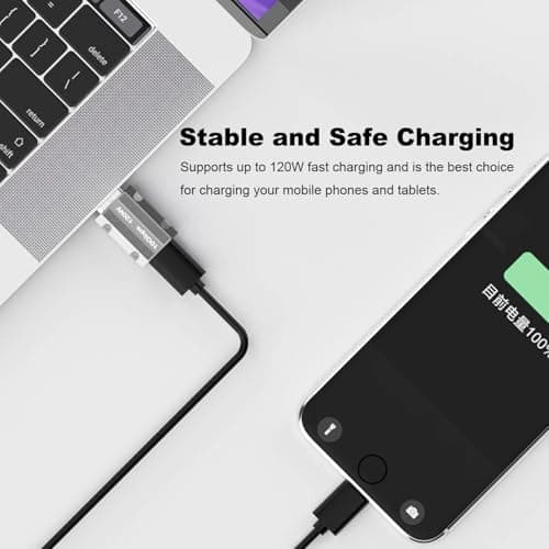 Efillooc USB C to USB A OTG Adapter Type C Female PD to USB A Male Adapter USB 3.1 Adapter Support Data Transfer & Max 120W Fast Charging 4