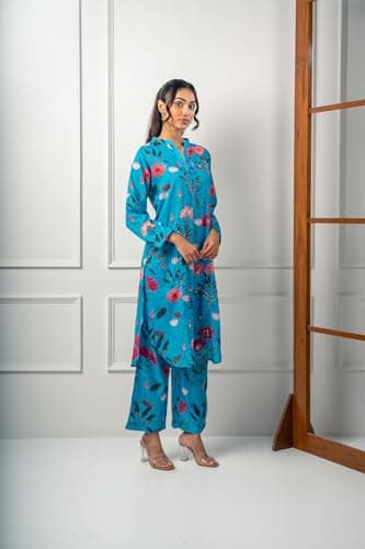 India Circus by Krsnaa Mehata Sapphire Garden Co-Ord Set Size 38 for Women Stylish Kurta Set Ethnic Printed Co-Ord Set 2