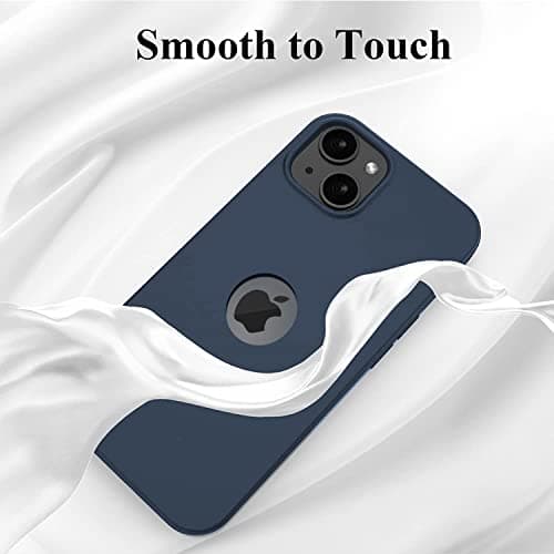 EGOTUDE Soft Slim Flexible Silicone Back Cover Case for iPhone 13 (Navy Blue, TPU) 4