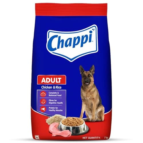 Chappi Adult (1+ Years) Dry Dog Food, Chicken & Rice, 7 kg, Complete and Balanced Food for Adult Dogs