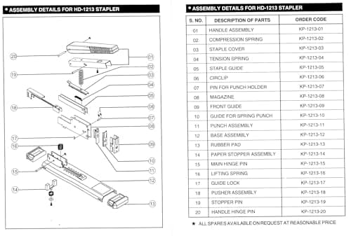 Kangaro HD-1213 Heavy Duty Stapler - Quick Loading Mechanism 3