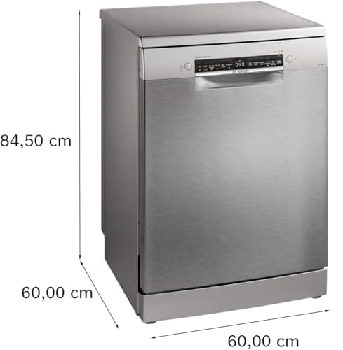 Bosch 15 Place Setting (Fits up to 80 utensils) Free Standing Dishwasher for Indian Utensils | Intensive Kadhai Program for Pressure Cooker, Home Connect (SMS6HMI01I, Silver Inox, Inbuilt Heater) 5
