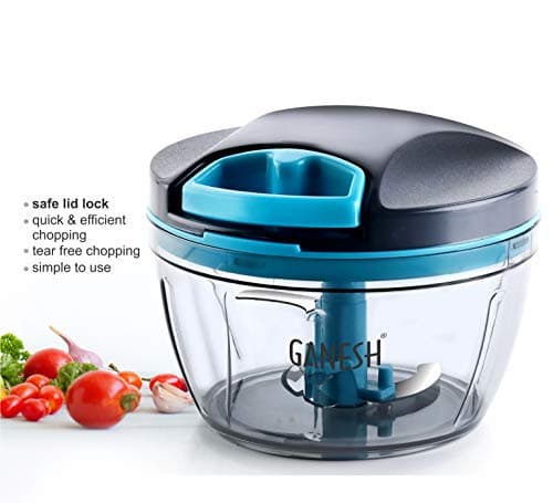 GANESH Wonder Kitchen Dori Handy Vegetable and Fruit Manual Onion Dry Fruit Salad Maker Vegetable Quick String Chopper Machine, Cutter – 3 Stainless Steel Blades (470 ml, Grey) 2