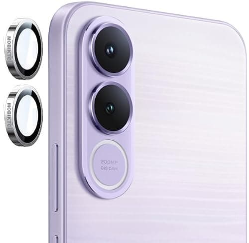 MOBIKTC New HQ+ (2-Pack) for Vivo V70 FE 5G Camera Lens Protector with Aluminum Edging Rounding Rings, SilverGrey