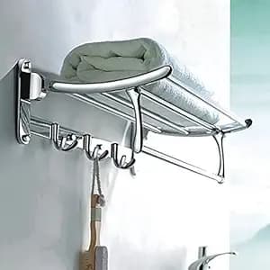 Plantex Stainless Steel Towel Holder in Bathroom/Cloth Hanger for Wall/Towel Rack/Bathroom Accessories (18 Inch - Chrome)
