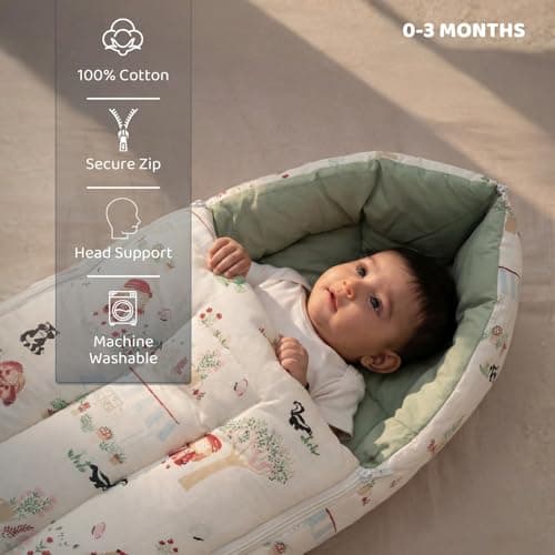 haus & kinder Newborn Baby Shower Gift Set (Pack of 10) | 100% Cotton New Born Baby Essentials Kit with Swaddle, Muslin Blanket, Carrier Nest | Scarlet Edition 5