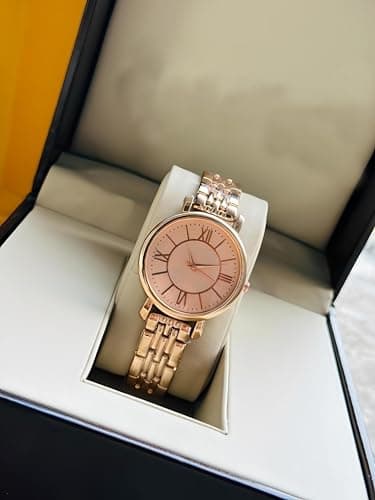 styledose Women Analogue Wrist Watches for Women's & Girls&Miss&Ladies Diamond Studded Roman Dial Rosegold Colored Stylish Bracelet Strap (Rose Gold) 5