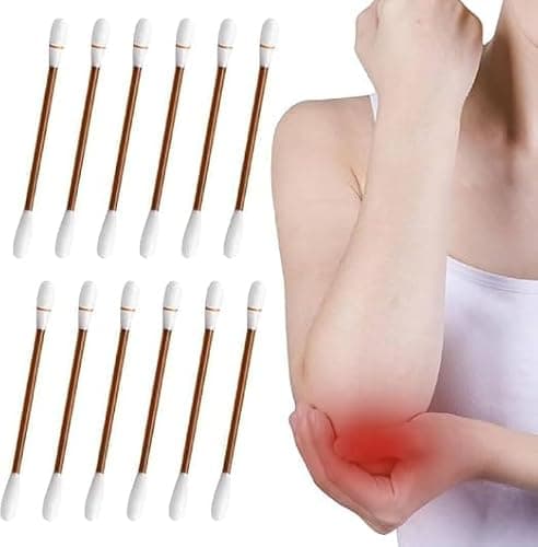JIGVA 50 Pcs Cotton Iodine Swabs Individually Wrapped Portable Medical Cotton Swabs Nose and Ear Care First Aid Kit Emergency Care Safety for Adult Kids easy to carry