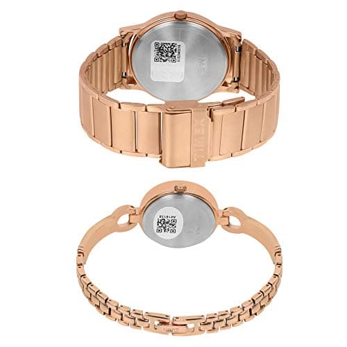 TIMEX Classics Analog Watch for Unisex with White Round Dial & Rose Gold Stainless Steel Bracelet Band Water Resistant Unisex Wrist Watches - TW00PR263 5