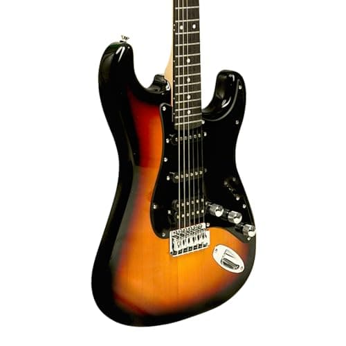 Kadence EGSUN Astroman 39” Electric Guitar | SG Style | Solid Paulownia Wood | S S H Pickup Setup | Sunburst 2