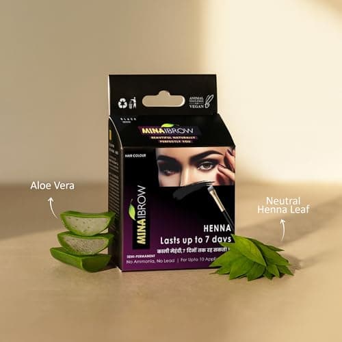 MinaiBrow Henna-Based Eyebrow Colour | Eyebrow Pencil Alternative for Smudge Proof Brows | Easy Application | Even Coverage | Long-Lasting Colour That Stays Up to 7 Days (Dark Brown, 1G) 6