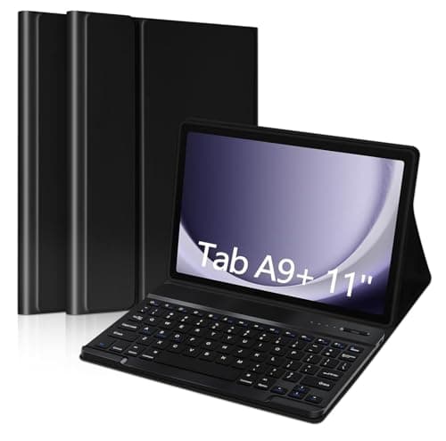 typecase Keyboard Case for Samsung Galaxy Tab A11+ / A11 Plus 2025 (11 Inch) & A9+/ A9 Plus 2023 (11 inch) with Multi Viewing Angle, Wireless Detachable Folio KB Cover with S Pen Holder-Black