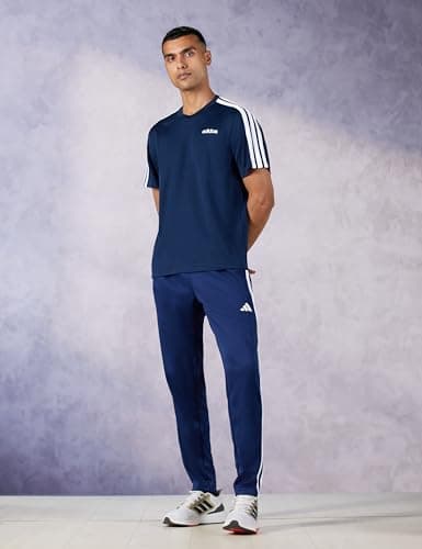 adidas Men Polyester CLASSIC 3S TEE,Sports T-Shirts,CONAVY , Small 3