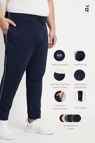 VAISHVIK Mens Extra Large Tracksuit Joggers Lowers Loose Relax Comfort fit India 9XL 56 58 - Dark Navy 2