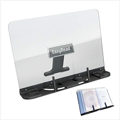 EasyRead Pro Book Reading Stand Holder with Adjustable Angles for School Office Home,Lightweight Portable for Books Enjoy Hands Free Reading.Good for Gifting(42.4cmsX30.8cms)Transparent with Grey Base
