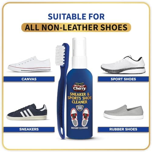 Cherry Blossom Sports Shoe Cleaner With Free Brush - 75Ml | Cleans All Non-Leather Shoes In Minutes, White 4