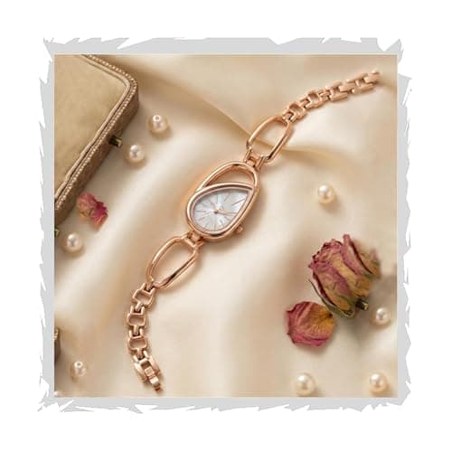 styledose Luxury Teardrop-Shaped Women’s Dress Watch Analog Watch for Women –Wrist Watches for Women's & Girls&Ladies (Rose -Silver)
