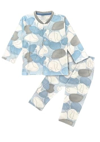 3BROS Kids Cotton Printed Night Suit with Full Sleeves Top and Pajama Set for Baby Boys & Girls Sleepwear & Home Wear (12–18 Months, White) Pack of 1