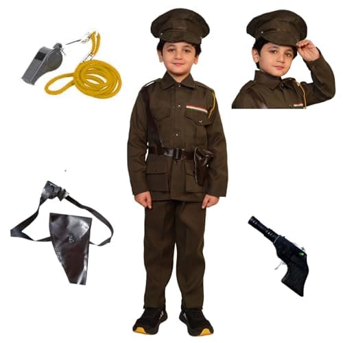 Kaku Fancy Dresses Polyester Indian Army Costume/Our Helper/National Hero Costume for 10-12 Years Kids, For Boys & Girls