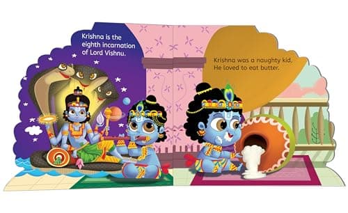 My First Shaped Board Book: Illustrated Lord Krishna Hindu Mythology Picture Book for Kids Age 2+ (Indian Gods and Goddesses) 5