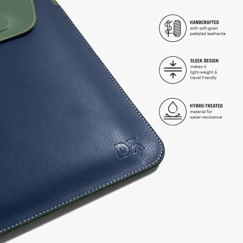 DailyObjects Snap On Envelope Sleeve for MacBook Air/Pro 13 Inch | Solid Space Blue Lightweight Faux Leather for Laptops & iPads | Flip Top Magnetic Closure | Sleek Design Durable & Water Resistant 6