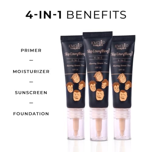 Lovechild Masaba Skip Everything Serum Skin Tint SPF 20- Pocket Edition, Liquid Foundation for all Skin type, Primer, Moisturizer, Sunscreen & Foundation In One, Bossy Babe 10 ml 5