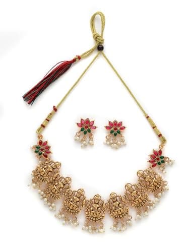 Shining Diva Fashion Necklace Jewellery Set for Women Traditional Latest Stylish Design Fancy Temple (rrsd17035s) 6