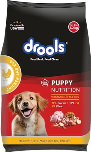 Drools Puppy Dry Dog Food 1.2Kg Pack | Chicken and Egg Flavour | Optimal Growth | Healthy Coat & Skin | Strong Immune System | Enhanced Palatability