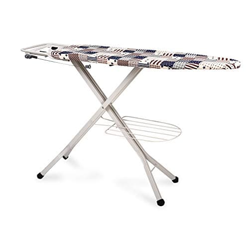 ZOSHOMI Metal Ironing Board Foldable with Grilled Iron Holder, White Steel Folding Ironing Board Aluminium Surface, White-Made in India 3