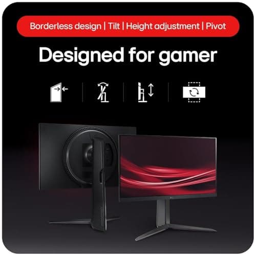 LG 24GS65F Smartchoice 60.47cm (23.8Inch) Ultragear FHD (1920x1080) IPS Gaming Monitor, 180Hz, 1ms, NVIDIA G-SYNC Compatible, AMD FreeSync, DP, HDMI, Tilt/Height/Pivot Adjustable, Anti-Glare (Black) 4